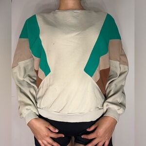 Cute three colour pattern baggy Crewneck